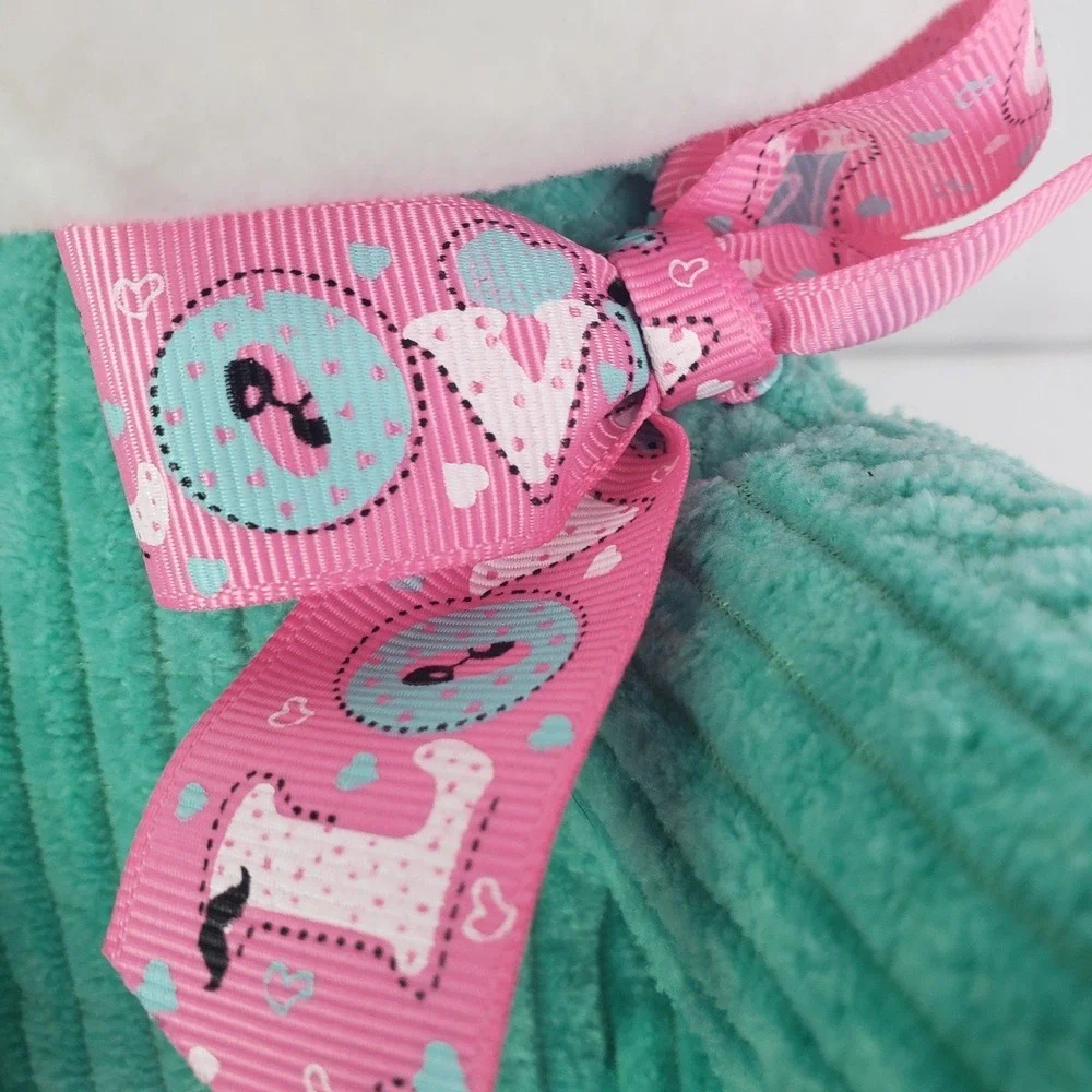 Hug&Luv Dog Puppy Plush Toy Animal‎ Green Pink 9 In